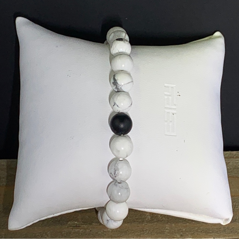 Howlite Stone Lava Rock Healing Bead Bracelet - Picture 12 of 12